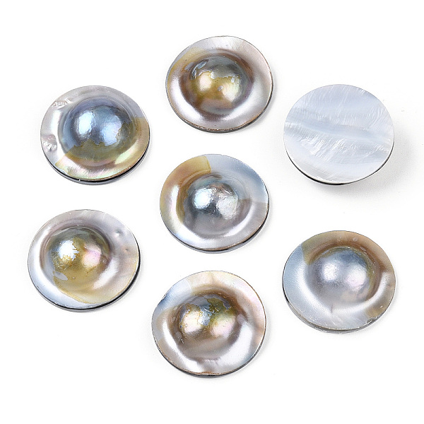 

PandaHall Natural Shell Cabochons, Flat Round, Seashell Color, 28~30x8.5~11.5mm Shell Flat Round