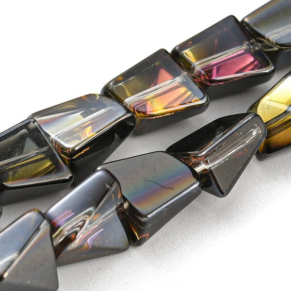 

PandaHall Half Plated Electroplate Transparent Glass Beads Strands, Faceted Polygon, Black, 8x7x5mm, Hole: 1mm, about 80pcs/strand, 25.04...