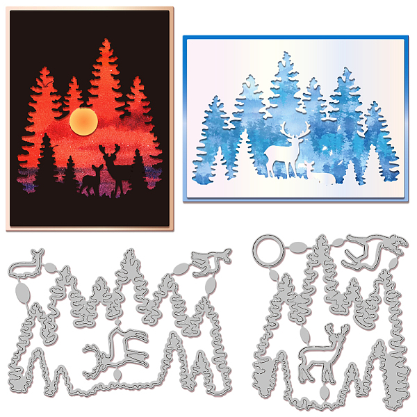 

PandaHall GLOBLELAND Forest Deer Metal Die Cuts Forest Tree Metal Cutting Die Deer Cutting Dies for DIY Scrapbooking Photo Album Decorative...