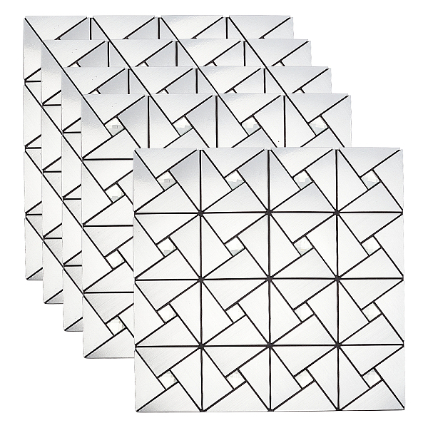 Quadratische Mosaik-Aluminium-Kunststoff Selbstklebende Wandaufkleber