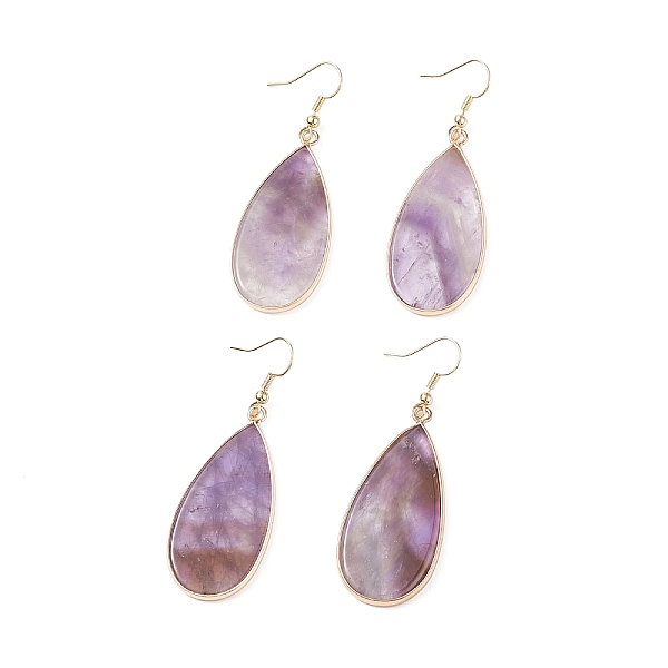 

PandaHall Natural Amethyst Teardrop Dangle Earrings, Golden Tone Brass Jewelry for Women, Cadmium Free & Lead Free, 60mm, Pin: 0.6mm...