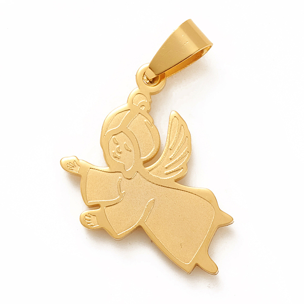 

PandaHall 304 Stainless Steel Pendants, Angel, Golden, 28x23x2mm, Hole: 4x7mm 304 Stainless Steel Angel & Fairy