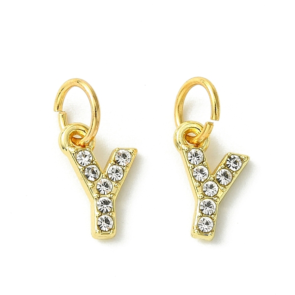 

PandaHall Rack Plating Alloy Rhinestone Pendants, Cadmium Free & Lead Free, Letter Y, 11x7x2mm, Hole: 5mm Alloy+Rhinestone Letter Y Clear