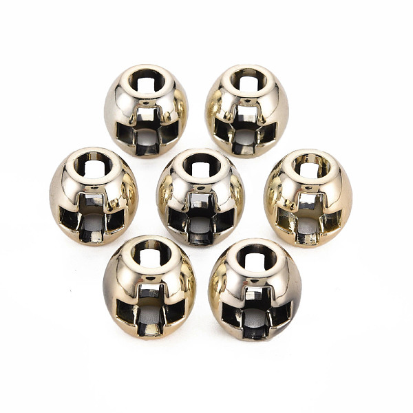 

PandaHall UV Plating Acrylic European Beads, Barrel, Rose Gold, 14x14x12mm, Hole: 6mm Acrylic Barrel