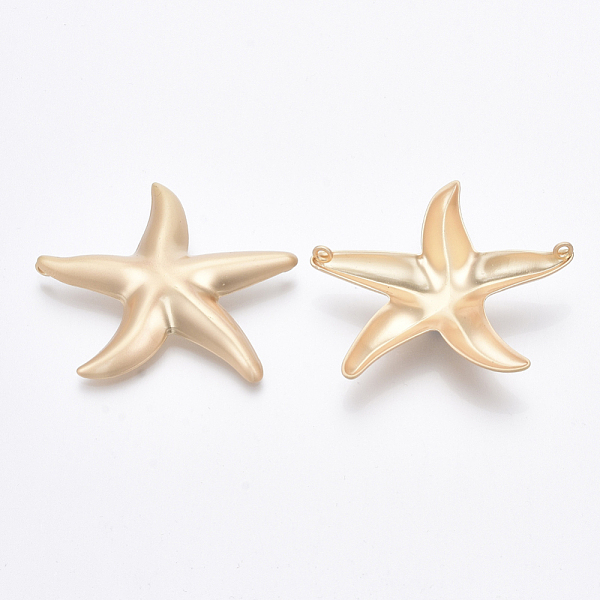 

PandaHall Smooth Surface Iron Links connectors, Cadmium Free & Lead Free, Starfish/Sea Stars, Matte Gold Color, 46x51.5x7mm, Hole: 2mm Iron...