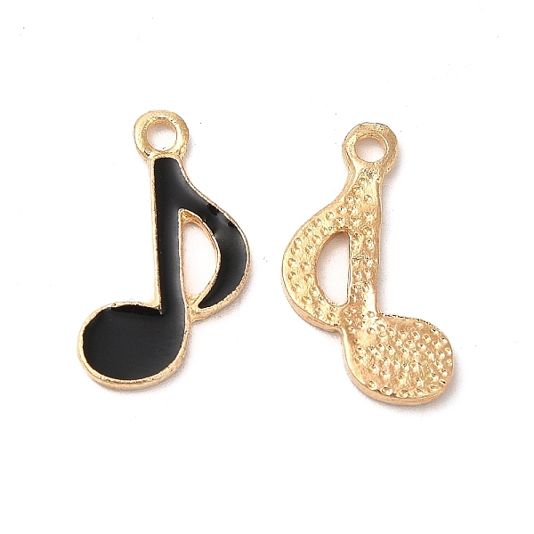 

PandaHall Alloy Enamel Pendants, Cadmium Free & Nickel Free & Lead Free, Golden, Musical Note Charm, Black, 18.5x11x1.5mm, Hole: 1.8mm...