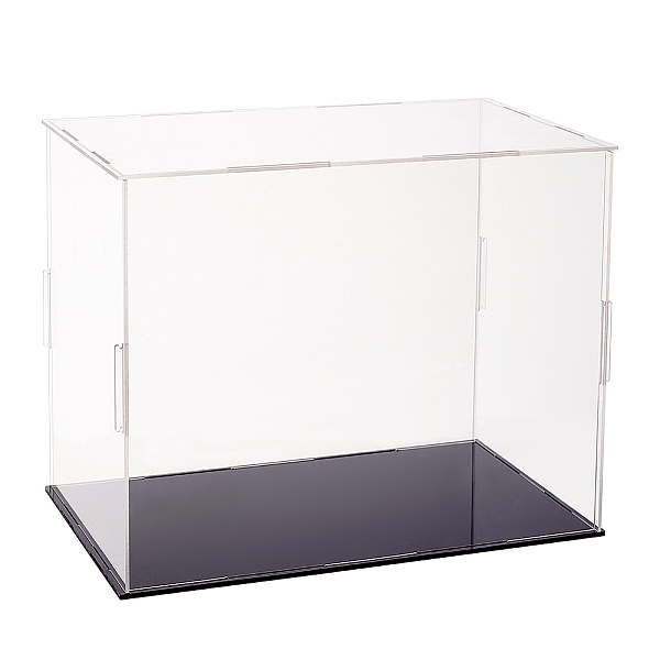 

PandaHall Transparent Plastic Minifigure Display Cases, Dustproof Action Figure Display Box, with Black Base, for Models, Building Blocks..., White