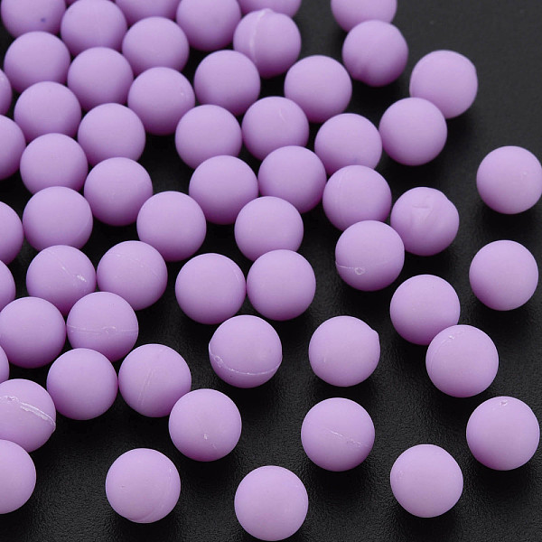 

PandaHall Opaque Acrylic Beads, Frosted, No Hole, Round, Medium Orchid, 6mm, about 3900pcs/500g Acrylic Round