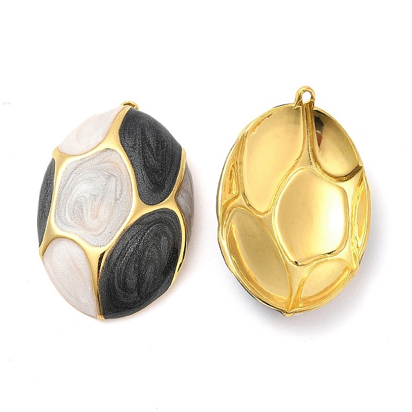 

PandaHall Enamel Pendants, with 304 Stainless Steel Finding, Real 18K Gold Plated, Oval Charm, Old Lace, 32.5x21.5x5.8mm, Hole: 1.2mm...