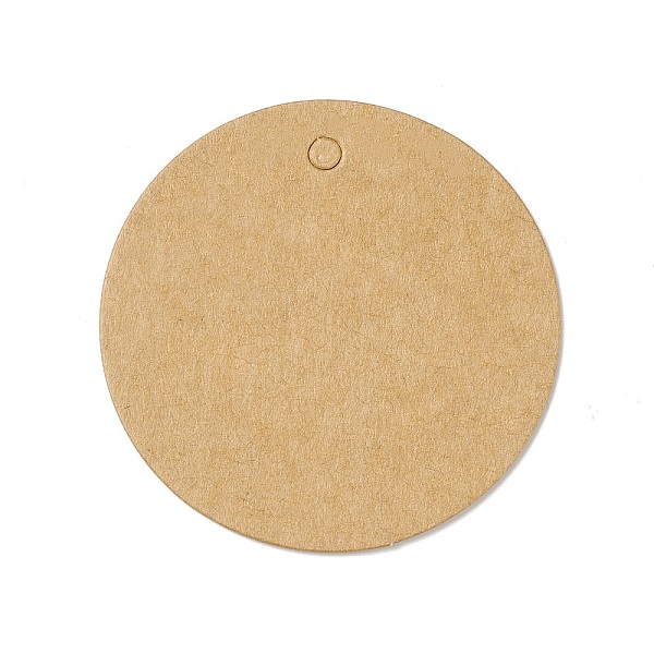 

PandaHall 100Pcs Blank Kraft Paper Gift Tags, Flat Round, BurlyWood, 5x0.05cm, Hole: 3.5mm Paper Orange