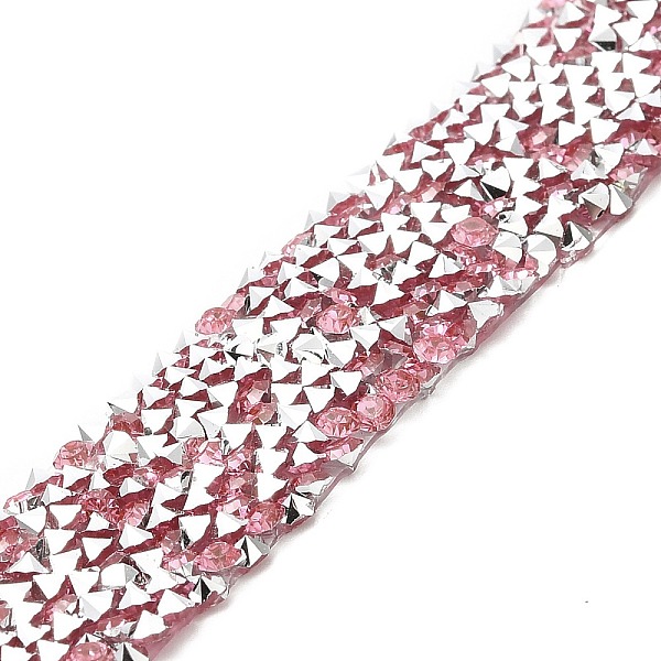 

PandaHall Hotfix Rhinestone Trimming, Resin Rhinestone, Hot Melt Adhesive on the Back, Costume Accessories, Light Rose, 17.5x2.5mm Resin..., Pink