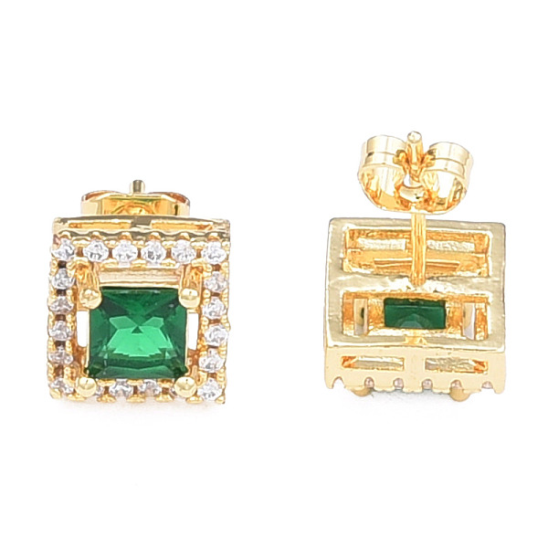 

PandaHall Cubic Zirconia Square Stud Earrings, Golden Brass Jewelry for Women, Nickel Free, Green, 9.5x9.5mm, Pin: 0.7mm Cubic Zirconia...