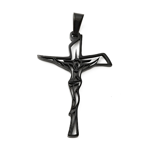 

PandaHall 201 Stainless Steel Pendants, Crucifix Cross, Electrophoresis Black, 39.5x26.5x1.5mm, Hole: 6.5x4mm 201 Stainless Steel Cross