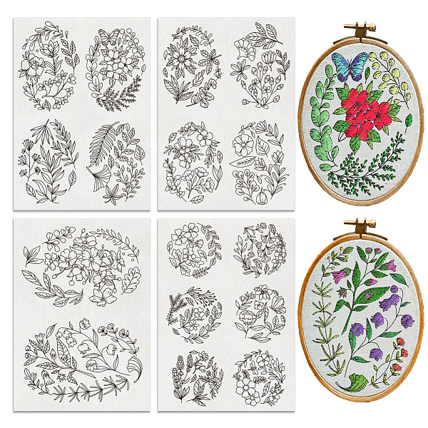 

PandaHall BENECREAT 4 Sheets 16pcs Round Wildflower Water Soluble Hand Sewing Stabilizers, Flower and Leaf Hand Sewing Stabilizers with Pre...