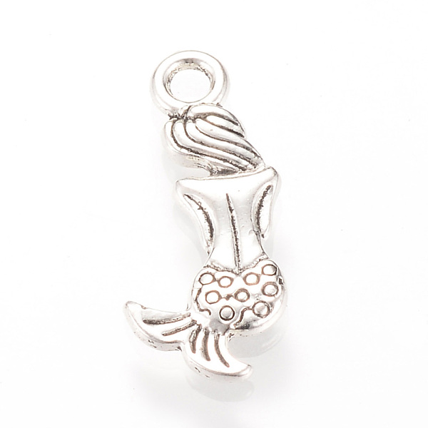 

PandaHall Tibetan Style Alloy Pendants, Mermaid, Cadmium Free & Lead Free, Antique Silver, 20x8.5x2mm, Hole: 2mm Alloy Fish