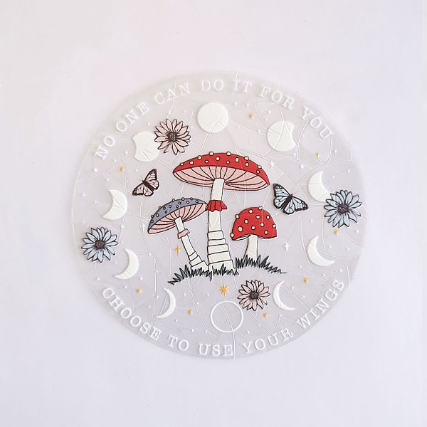 

PandaHall Round Colorful Suncatcher Rainbow Prism Electrostatic Window Stickers, Waterproof Laser PVC Window Static Decals, Mushroom Pattern...