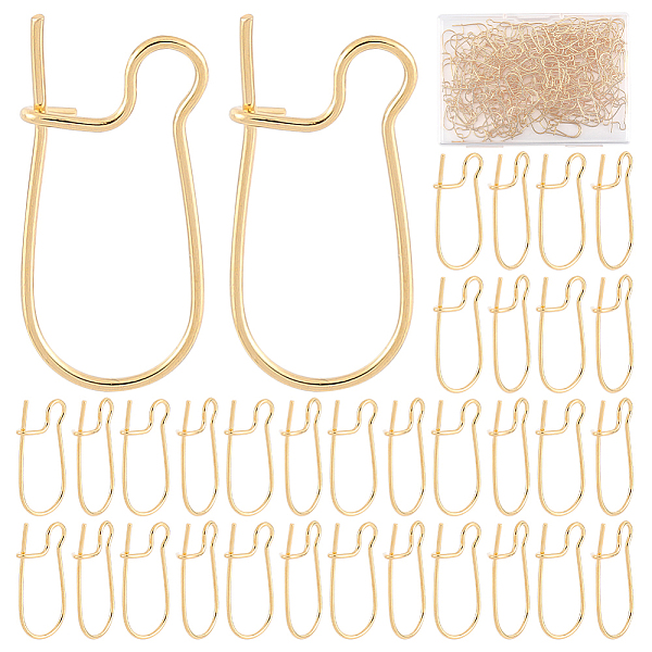 

PandaHall CREATCABIN 200Pcs Brass Hoop Earring Findings, Kidney Ear Wire, Long-Lasting Plated, Real 18K Gold Plated, 19x9x4mm, Pin: 0.7mm...