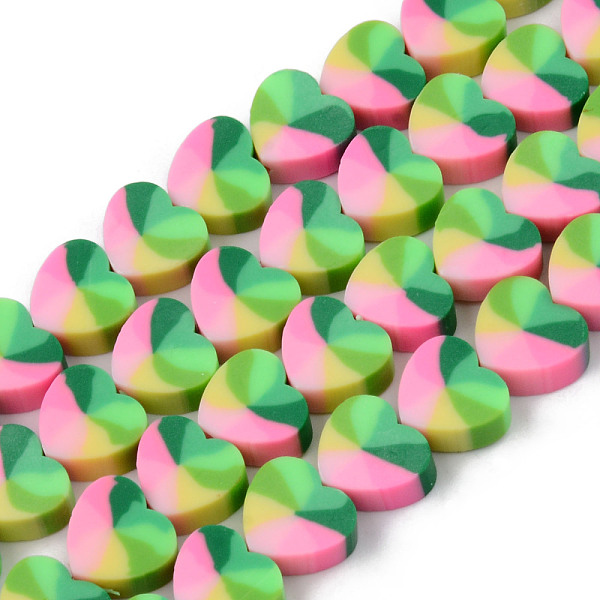 PandaHall Handmade Polymer Clay Beads Strands, for DIY Jewelry Crafts Supplies, Heart, Pearl Pink, 9x10x4mm, Hole: 1.5mm, about...