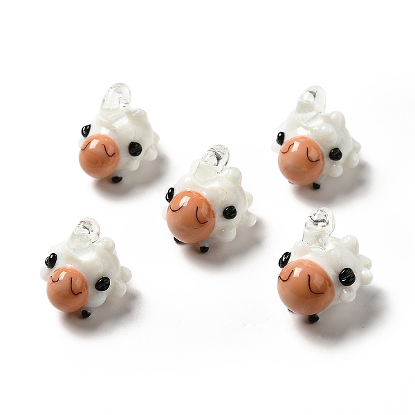 

PandaHall Handmade Lampwork Pendants, Sheep Charms, Sandy Brown, 21~27x18~20x18~23mm, Hole: 1.6~5mm Lampwork Sheep