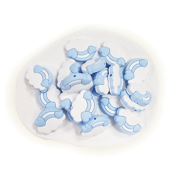

PandaHall Cloud Food Grade Eco-Friendly Silicone Beads, Chewing Beads For Teethers, DIY Nursing Necklaces Making, Light Sky Blue, 22x29mm...