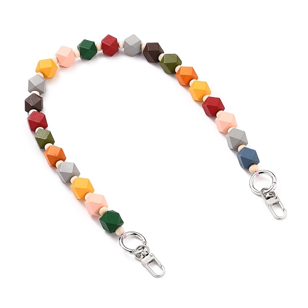 

PandaHall Bag Handles, with Polygon Natural Wood Beads, Platinum Alloy Spring Gate Rings & Swivel Clasps, for Bag Straps Replacement...