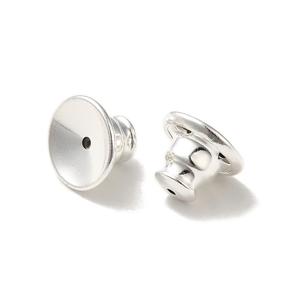 

PandaHall Brass Studs Earrings Findings, Round, Silver, 10x7mm, Hole: 1mm Brass Round