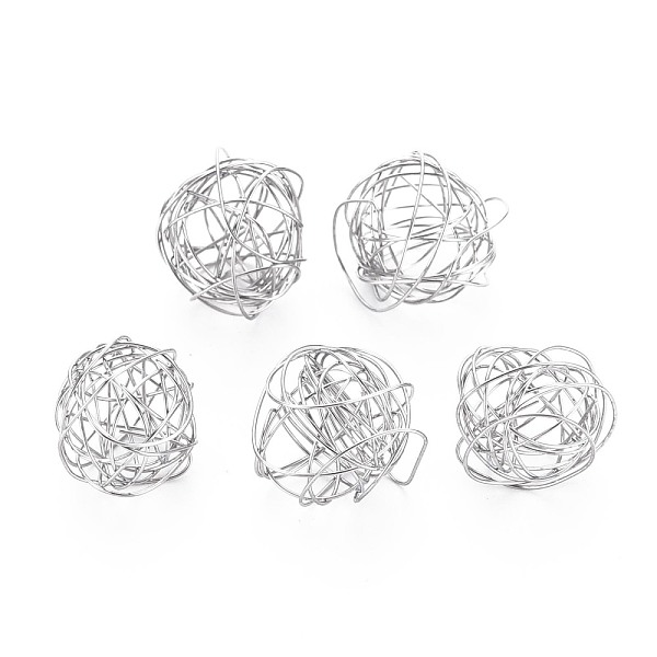 

PandaHall 304 Stainless Steel Beads, Wire Wrapped, Hollow, Round, Stainless Steel Color, 11~14mm 304 Stainless Steel Round