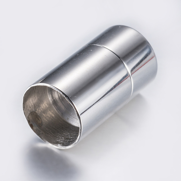 

PandaHall 304 Stainless Steel Magnetic Clasps with Glue-in Ends, Smooth Surface, Column, Stainless Steel Color, 20x11mm, Hole: 10mm 304...