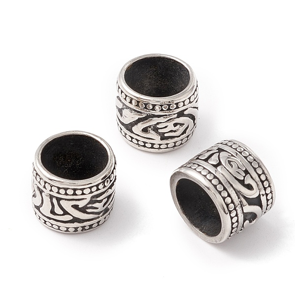 

PandaHall 304 Stainless Steel Spacer Beads, Large Hole Beads, Manual Polishing, Column, Antique Silver, 10.5x9mm, Hole: 8mm 304 Stainless...