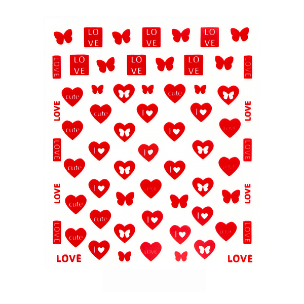 

PandaHall 3D Star Sea Horse Bowknot Nail Decals Stickers, Self-Adhesive Nail Design Art, for Nail Toenails Tips Decorations, Red, Heart...