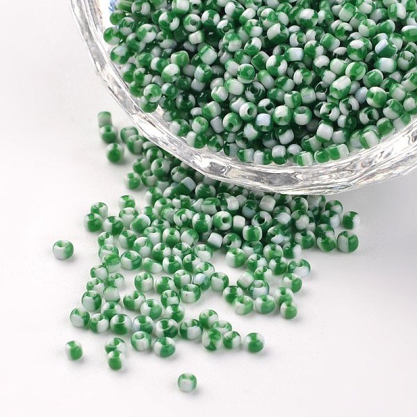 

PandaHall 12/0 Opaque Colours Seep Glass Beads, Round Seed Beads, Lime Green, 1.5~2x2mm, Hole: 0.5mm, about 22500pcs/450g Glass Green
