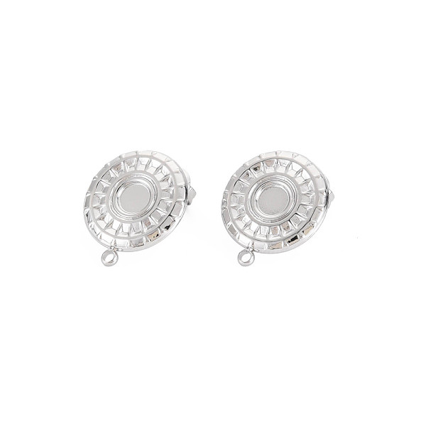 

PandaHall 304 Stainless Steel Stud Earring Findings, Earring Setting for Enamel, with Ear Nuts and Loop, Flat Round, Stainless Steel Color...