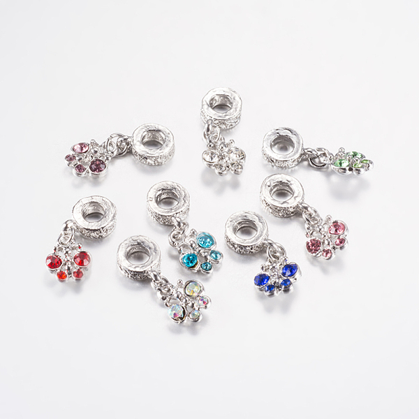 

PandaHall Alloy Rhinestone European Dangle Charms, Large Hole Pendants, Butterfly, Platinum, Mixed Color, 27mm, Pendant: 13x10.5x4mm, Hole..., Multicolor