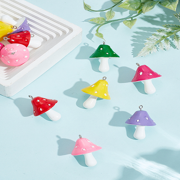 12個6色プラスチックペンダント