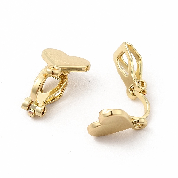 

PandaHall Alloy Clip-on Earring Findings, with Horizontal Loops, Heart, Golden, 16x10.5x9mm, Hole: 1.5mm Alloy Heart