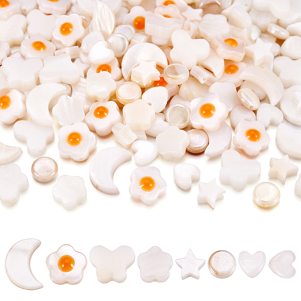 

PandaHall 160Pcs 8 Styles Natural Freshwater Shell Beads Strands, Butterfly/Heart/Moon, Creamy White, 6~11x6~9x1~4.5mm, Hole: 0.8~1mm...