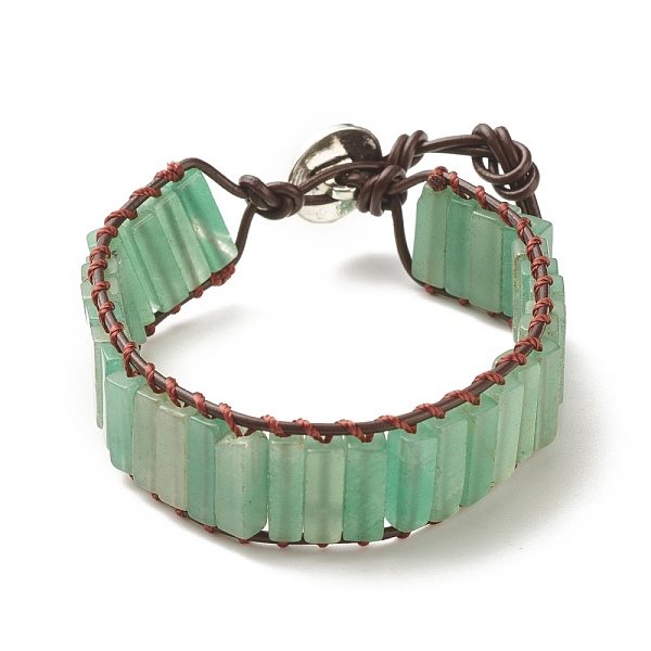 

PandaHall Natural Green Aventurine Rectangle Beaded Bracelet, Braided Gemstone Jewelry for Women, 8-7/8 inch(22.5cm) Green Aventurine