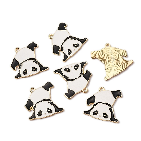 

PandaHall Alloy Enamel Pendants, Light Gold, Panda, Black, 24x25x1mm, Hole: 1.6mm Alloy+Enamel Panda Black