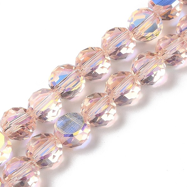 

PandaHall Transparent Electroplate Glass Beads Strands, AB Color Plated, Faceted, Half Round, Pink, 7.2x7.5x4mm, Hole: 1.5mm, about...