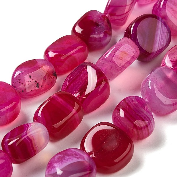 

PandaHall Natural Agate Beads Strands, Dyed & Heated, Nuggets, Tumbled Stone, Medium Violet Red, 14~15x10~14x8~9.5mm, Hole: 1.6mm, about...