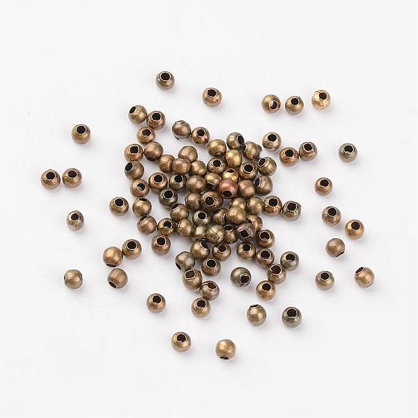 

PandaHall Iron Spacer Beads, Nickel Free, Round, Antique Bronze Color, about 3.2mm in diameter, 3mm thick, Hole: 1.2mm Iron Round