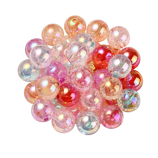 

PandaHall UV Plating Transparent Rainbow Iridescent Acrylic Beads, Bubble Beads, Round, Mixed Color, 15~15.5x15.5~16mm, Hole: 2.6~2.7mm..., Multicolor