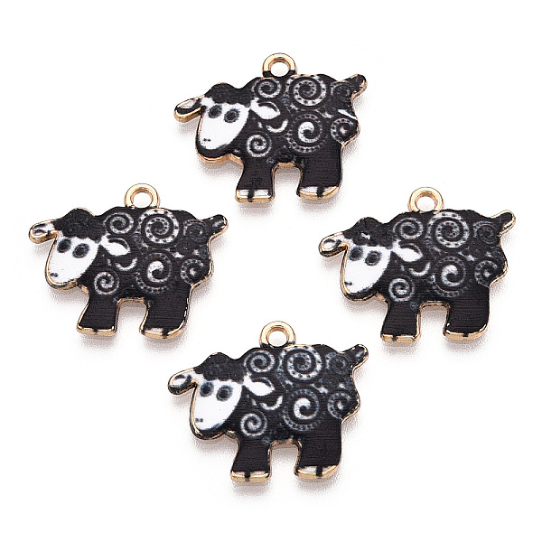 

PandaHall Alloy Enamel Pendants, Light Gold, Sheep, Light Grey, 17x21x1.5mm, Hole: 1.2mm Alloy+Enamel Sheep