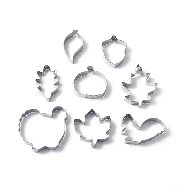 

PandaHall Thanksgiving 430 Stainless Steel Cookie Mold, Cookie Cutter, Acorn/Maple Leaf/Squirrel, Stainless Steel Color, 54~85x39~96x18mm...