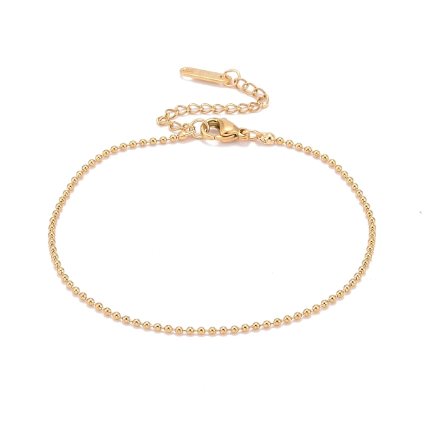 

PandaHall Vacuum Plating 304 Stainless Steel Ball Chains Bracelets, Golden, 7-1/4 inch(18.5cm) 304 Stainless Steel