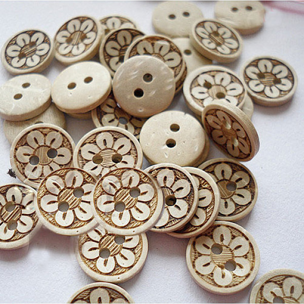 Lovely Carved 2-hole Basic Sewing Button
