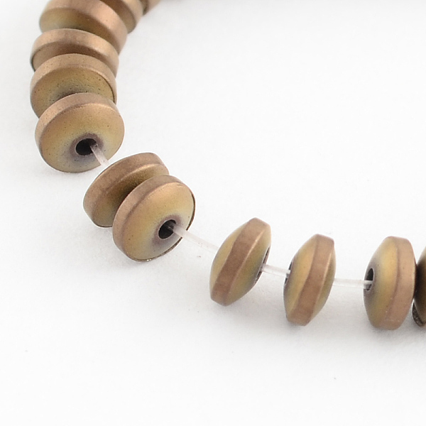 

PandaHall Electroplate Non-magnetic Synthetic Hematite Beads Strands, Heishi Beads, Flat Round/Disc, Copper Plated, 4x2mm, Hole: 1mm, about...