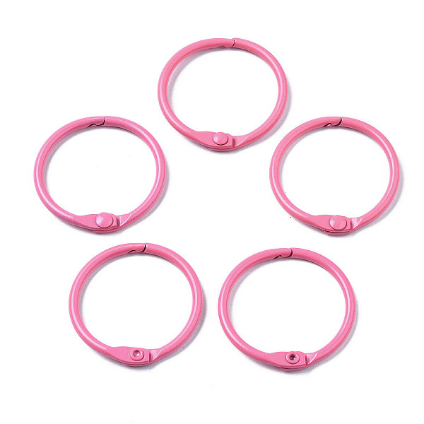 

PandaHall Spray Painted Iron Split Key Rings, Ring, Hot Pink, 30x4mm Iron Ring