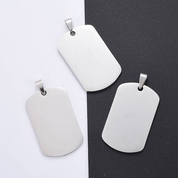 

PandaHall 201 Stainless Steel Pendants, Manual Polishing, Rectangle, Stamping Blank Tag, Stainless Steel Color, 35.5x22x2mm, Hole: 4x7mm 201...
