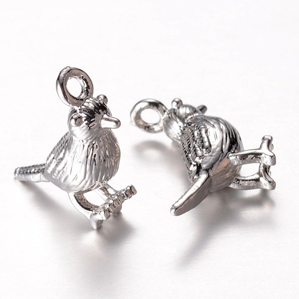 

PandaHall Brass Charms, Bird, Platinum, 14x12x5mm, Hole: 1mm Brass Bird